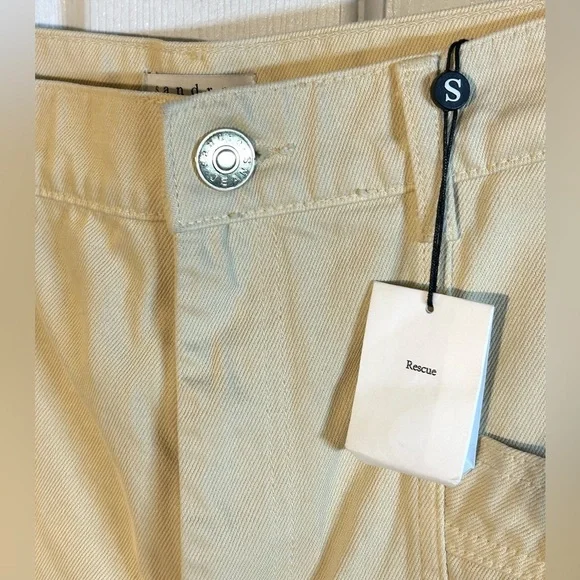 SANDRO NWT Otis High Waisted Barrel Jeans in Ecru/Off White in Sz 30-31